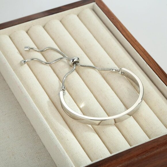 14K Gold Bracelets for Women Adjustable Slider Bracelet Bangle Bracelets for Wom - Picture 7 of 7